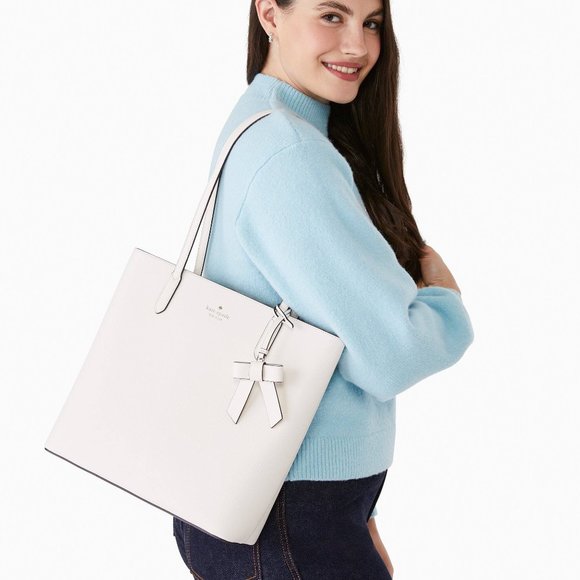 New Kate Spade Brynn Saffiano PVC Tote Parchment - Picture 2 of 4